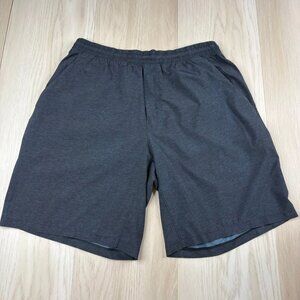 Lululemon Mens Heathered Blue Elastic Waistband 9" Pace Breaker Shorts Size L